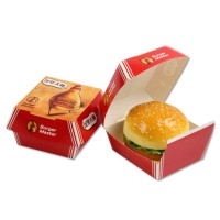 Wholesale Custom Printing Paper Takeaway Burger Cardboard Box Cheap Fast Food Hamburger Packaging Box